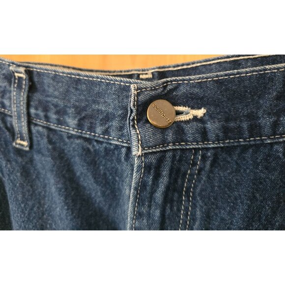 Carhartt Mens Loose Original Fit B13-DST Denim Work Jeans 32x32 Blue - Picture 6 of 9